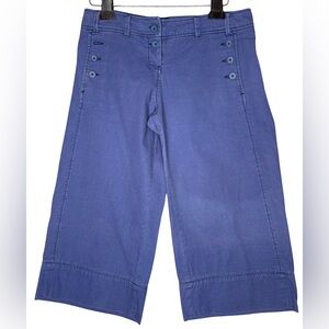 Sitwell Blue Cotton Wide Leg Cropped Jeans Size 8